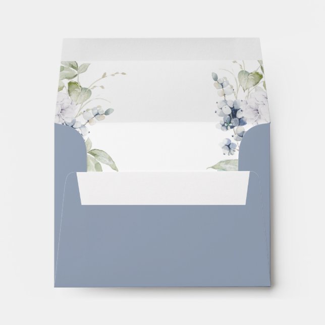 Enveloppe RSVP avec adresse de retour, Bliss élégants bleu D (Dos (Bas))