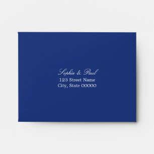 Enveloppe RSVP bleu foncé auto-adressée
