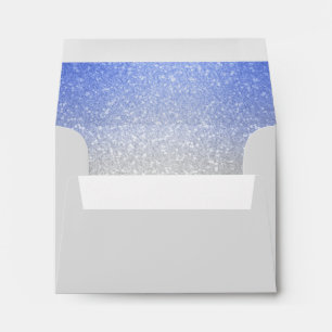 Enveloppe RSVP bleue Gradient Glittery