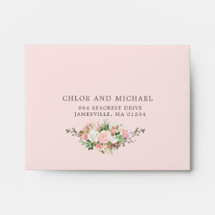 Enveloppe RSVP - Blush Pink White Floraddress