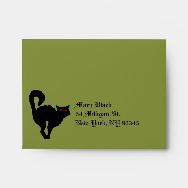Enveloppe RSVP Damask et verte (Devant)
