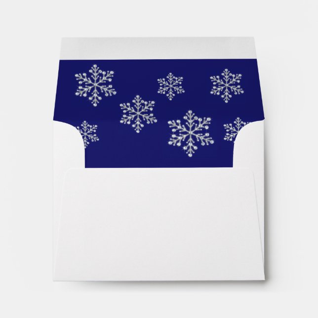 Enveloppe RSVP de Feu de neige d'hiver (Dos (Bas))