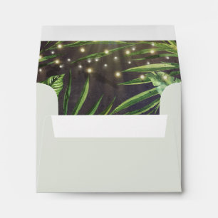 Enveloppe RSVP de la chaîne de palmiers tropicaux de la plag