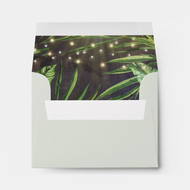 Enveloppe RSVP de la chaîne de palmiers tropicaux de la plag (Dos (Bas))