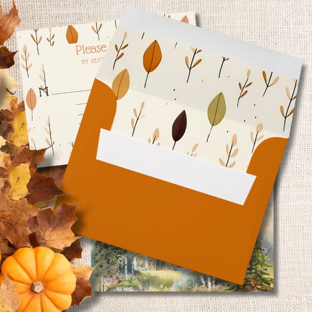 Enveloppe RSVP de la grange rustique automne blanc (Créateur téléchargé)