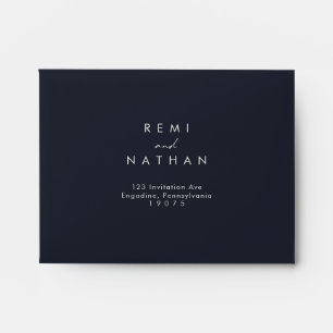 Enveloppe RSVP de la marine noire