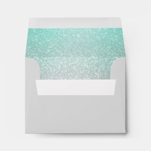 Enveloppe RSVP de l'Aqua Gradient Glittery
