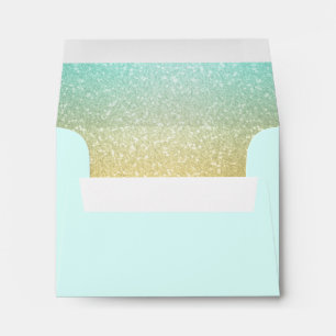Enveloppe RSVP de l'Aqua Gradient Glittery