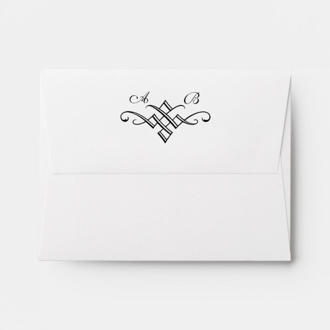Enveloppe RSVP de ligne Mariage Monogramme moderne (Dos (Haut rabat))