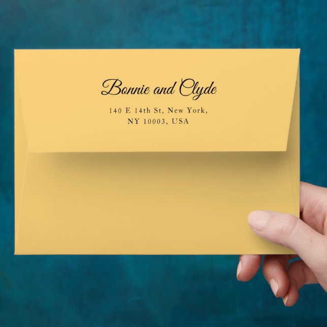 Enveloppe RSVP de mariage A7 avec adresse imprimée (Hand)
