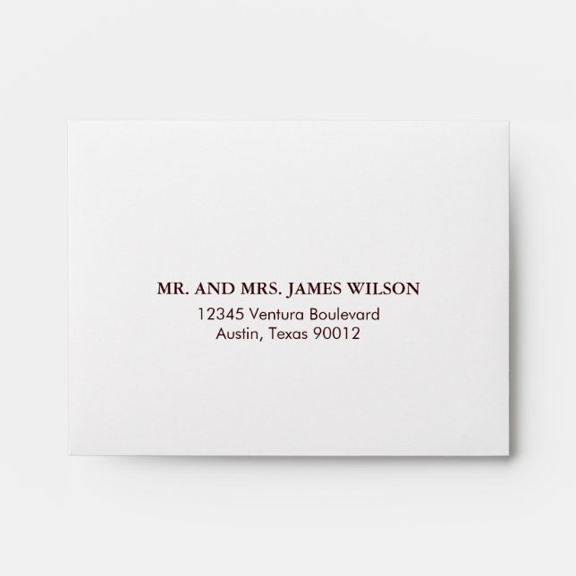 Enveloppe RSVP de mariage blanc antique (Devant)
