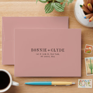 Enveloppe RSVP de mariage Dusty Rose A7 avec adres
