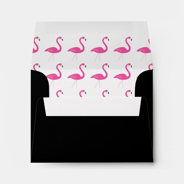 Enveloppe RSVP de mariage Flamant rose tendance -  (Dos (Bas))