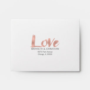 Enveloppe RSVP de mariage Gold Rose moderne