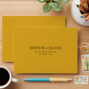 Enveloppe RSVP de mariage Jaune moutarde A7 avec A