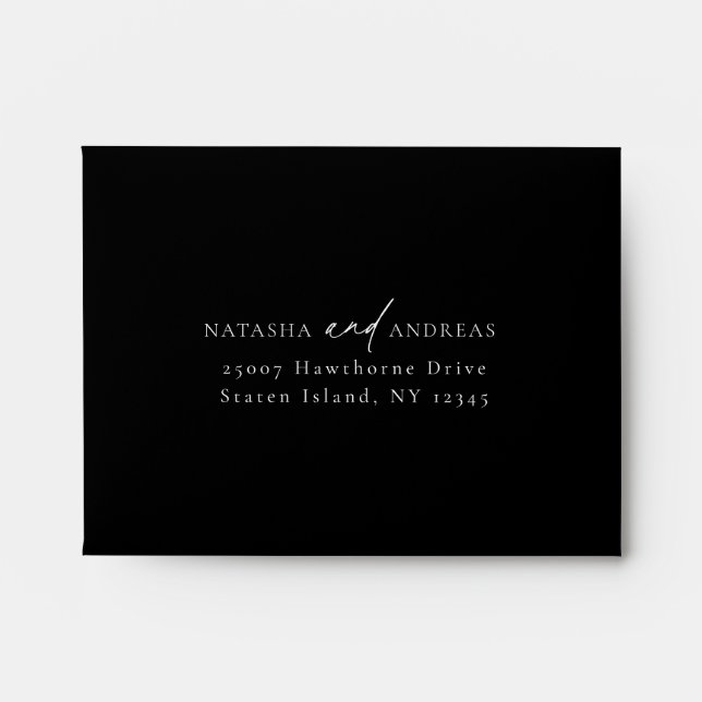 Enveloppe RSVP de mariage minimaliste contemporain (Devant)