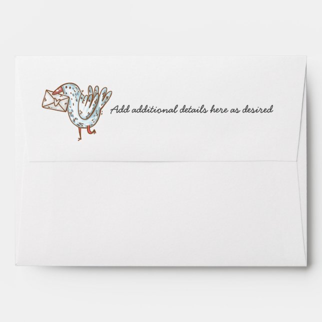 Enveloppe RSVP de mariage pour pigeon lunaire (Dos (Haut rabat))