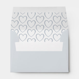 Enveloppe RSVP de mariage simple coeur moderne