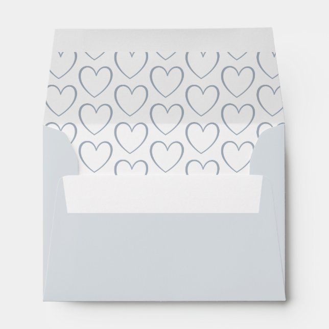 Enveloppe RSVP de mariage simple coeur moderne (Dos (Bas))