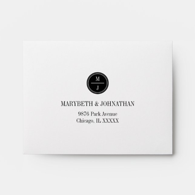 Enveloppe RSVP de mariage simple et élégante (Devant)