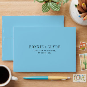 Enveloppe RSVP de mariage Sky Blue A7 avec adresse