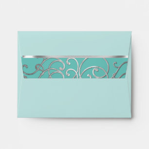 Enveloppe RSVP Élégant Choisissez des couleurs Silver Filigr