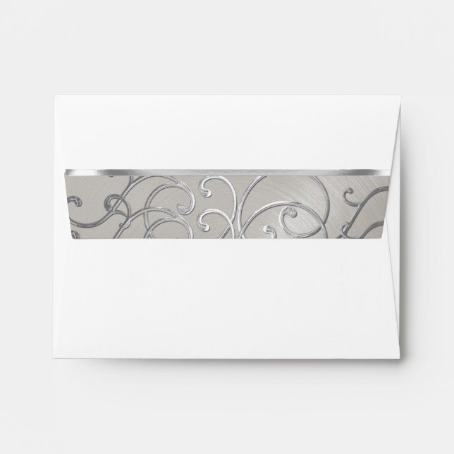 Enveloppe RSVP Elegant Gold Filigree (Dos (Haut rabat))
