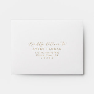 Enveloppe RSVP Elegant Gold Script Auto-Adressé