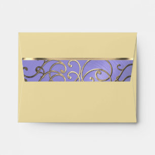 Enveloppe RSVP Elegant Lavande Purple Gold Filigree Envelopp