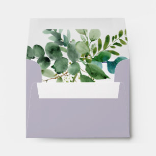 Enveloppe RSVP Eucalyptus verte auto-adressée