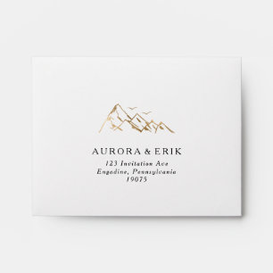 Enveloppe RSVP Gold Mountain auto-adressée