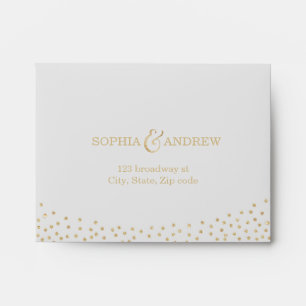 Enveloppe RSVP mariage beige & Liner parties scint