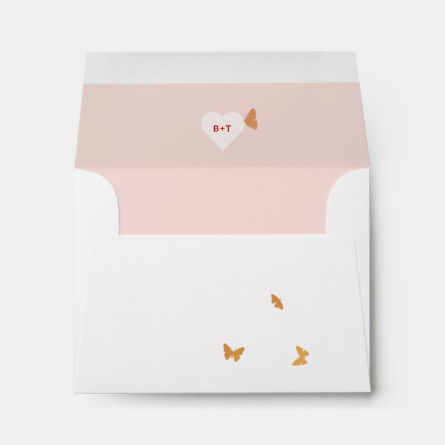 Enveloppe RSVP mariage Cake Butterflies (Dos (Bas))