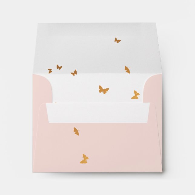 Enveloppe RSVP mariage Cake Butterflies (Dos (Bas))