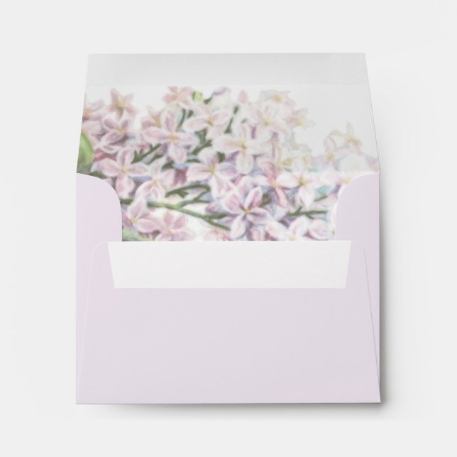 Enveloppe RSVP mariage Lilac Blooms (Dos (Bas))
