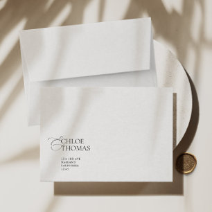 Enveloppe RSVP minimaliste de l'adresse de retour blanc