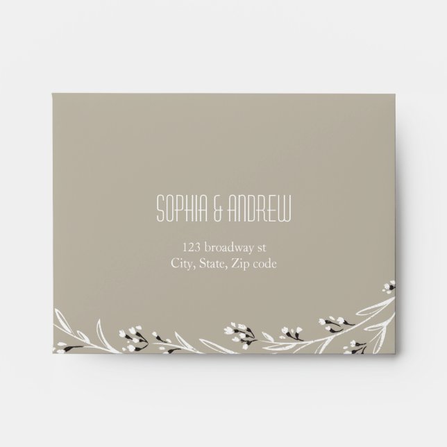 Enveloppe RSVP pour mariage de sable et revêtement (Devant)