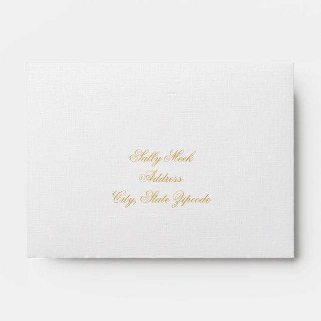 Enveloppe RSVP pour mariage intérieur or élégant (Devant)