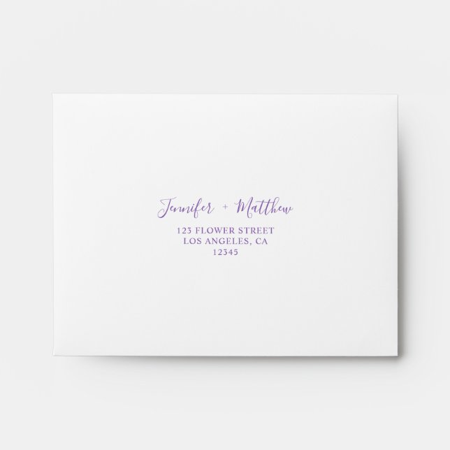 Enveloppe RSVP pour Mariage romantique pré-imprimé (Devant)