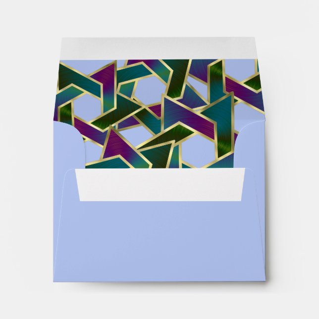 Enveloppe RSVP Purple Turquoise Green Star de David Envelopp (Dos (Bas))