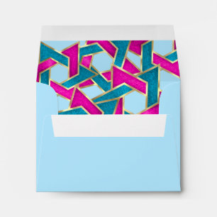 Enveloppe RSVP rose Turquoise bleu étoile de David Gold