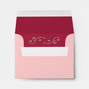 Enveloppe RSVP Ruby Red, Pink and Pearls