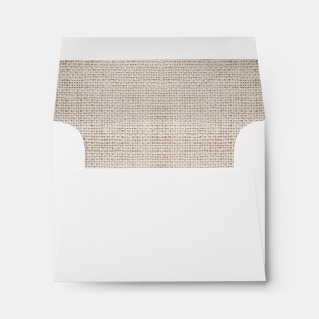 Enveloppe RSVP rustique et carte de note de burlap (Dos (Bas))