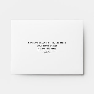 Enveloppe RSVP Simple Noir Et Blanc Gay Wedding
