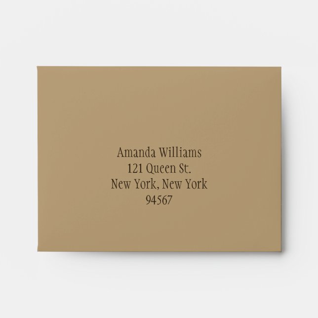 Enveloppe RSVP tournesol sur beige (Devant)