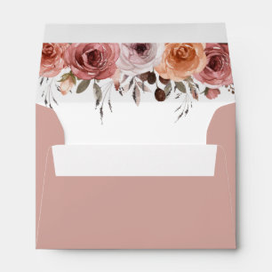 Enveloppe RSVP traité, Romantique Blush Rose Floral