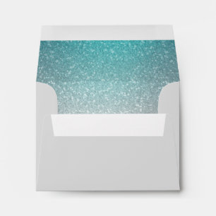 Enveloppe RSVP Turquoise à dégradé pailleté