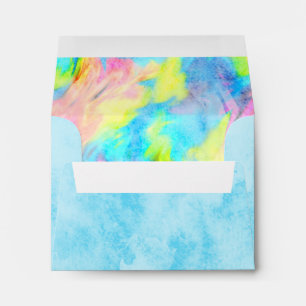 Enveloppe RSVP Turquoise Blue Lime Pink Type Dye