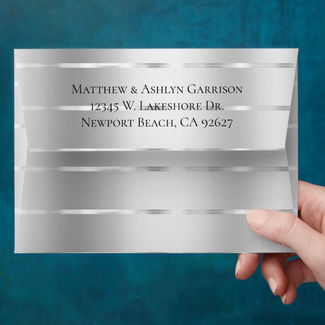 Enveloppe Ruban Argent Fête de Mariage ou Mariage (Hand)