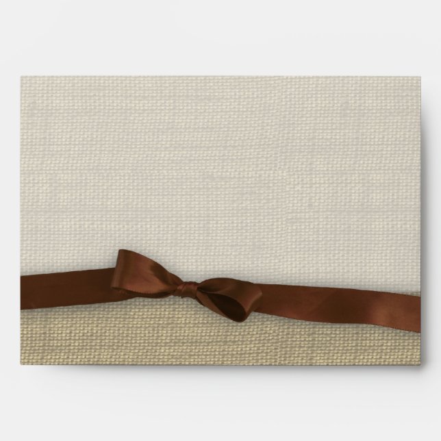 Enveloppe Ruban et Burlap Brown (Devant)